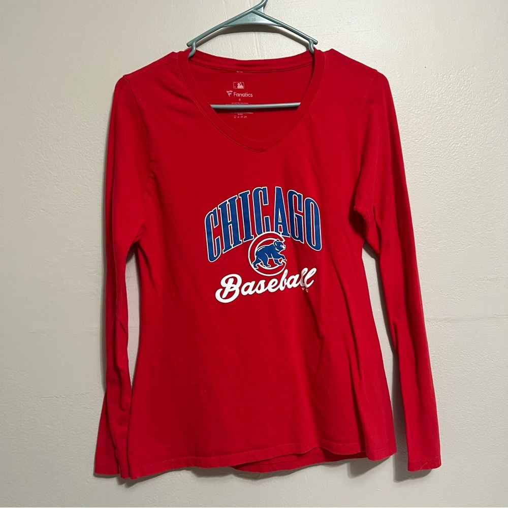 Chicago Cubs Red Long Sleeve Shirt